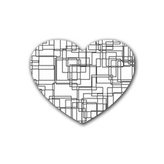 Structure Pattern Network Rubber Coaster (heart) 