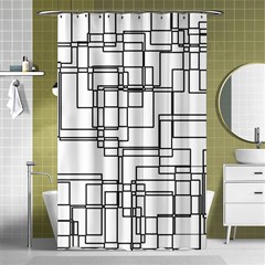 Structure Pattern Network Shower Curtain 48  X 72  (small) 