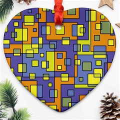 Square Background Background Texture Heart Ornament (2 Sides)