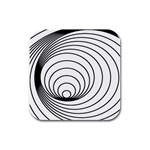 Spiral Eddy Route Symbol Bent Rubber Square Coaster (4 pack)  Front