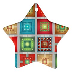 Tiles Pattern Background Colorful Ornament (star) 