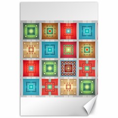 Tiles Pattern Background Colorful Canvas 12  X 18  