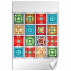 Tiles Pattern Background Colorful Canvas 24  X 36 