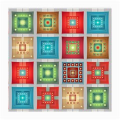 Tiles Pattern Background Colorful Medium Glasses Cloth (2-side) by Amaryn4rt