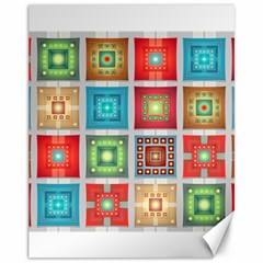 Tiles Pattern Background Colorful Canvas 11  X 14  