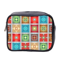 Tiles Pattern Background Colorful Mini Toiletries Bag 2-side by Amaryn4rt