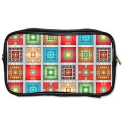 Tiles Pattern Background Colorful Toiletries Bags 2-side by Amaryn4rt