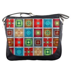 Tiles Pattern Background Colorful Messenger Bags