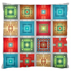 Tiles Pattern Background Colorful Large Flano Cushion Case (two Sides) by Amaryn4rt