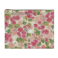 Aquarelle Pink Flower  Cosmetic Bag (xl) by Brittlevirginclothing