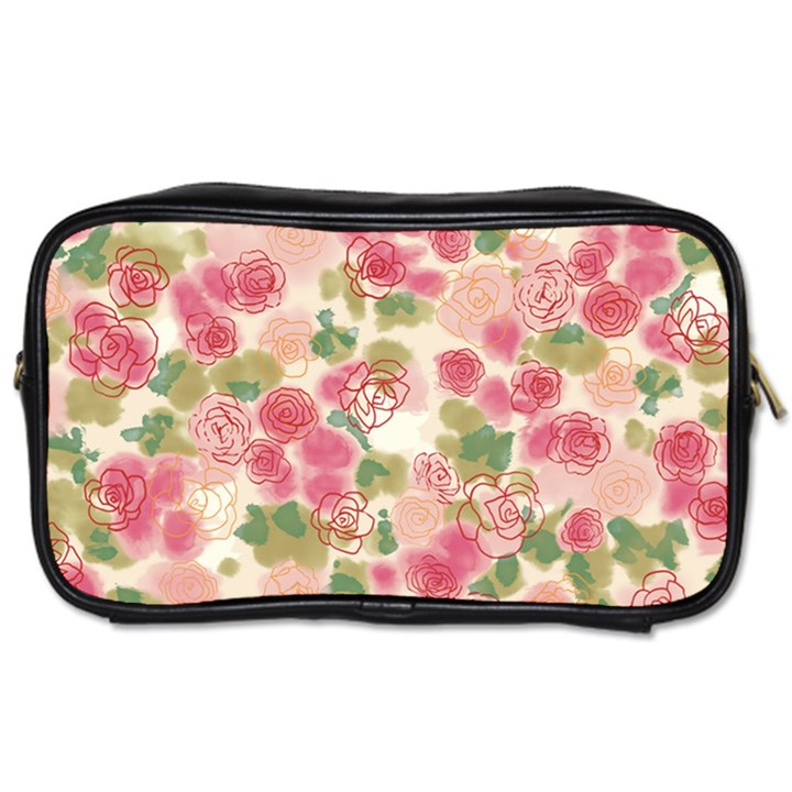 Aquarelle pink flower  Toiletries Bags