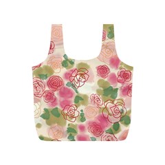 Aquarelle Pink Flower  Full Print Recycle Bags (s)  by Brittlevirginclothing