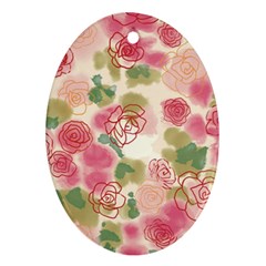 Aquarelle Pink Flower  Ornament (oval)  by Brittlevirginclothing