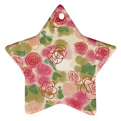 Aquarelle Pink Flower  Ornament (star)  by Brittlevirginclothing