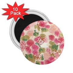 Aquarelle Pink Flower  2 25  Magnets (10 Pack)  by Brittlevirginclothing