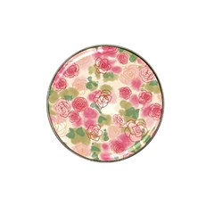 Aquarelle Pink Flower  Hat Clip Ball Marker (4 Pack) by Brittlevirginclothing