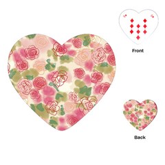 Aquarelle Pink Flower  Playing Cards (heart)  by Brittlevirginclothing