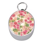 Aquarelle pink flower  Mini Silver Compasses Front