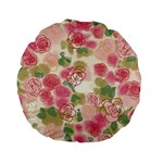 Aquarelle pink flower  Standard 15  Premium Flano Round Cushions Front