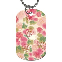 Aquarelle Pink Flower  Dog Tag (two Sides) by Brittlevirginclothing