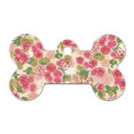 Aquarelle pink flower  Dog Tag Bone (Two Sides) Back