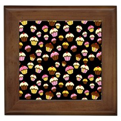 Jammy Cupcakes Pattern Framed Tiles by Valentinaart