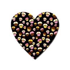 Jammy Cupcakes Pattern Heart Magnet by Valentinaart