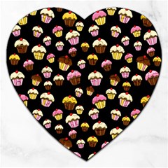 Jammy Cupcakes Pattern Jigsaw Puzzle (heart) by Valentinaart