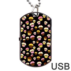 Jammy Cupcakes Pattern Dog Tag Usb Flash (one Side) by Valentinaart