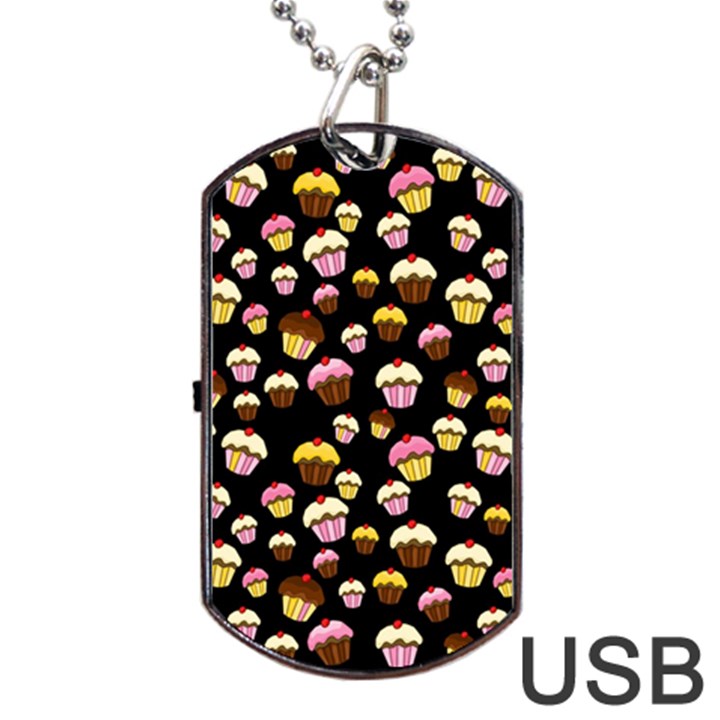 Jammy cupcakes pattern Dog Tag USB Flash (One Side)