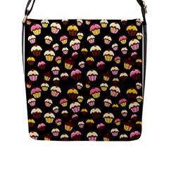 Jammy Cupcakes Pattern Flap Messenger Bag (l)  by Valentinaart