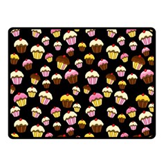 Jammy Cupcakes Pattern Double Sided Fleece Blanket (small) 