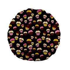 Jammy Cupcakes Pattern Standard 15  Premium Flano Round Cushions by Valentinaart