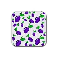 Decorative plums pattern Rubber Coaster (Square) 