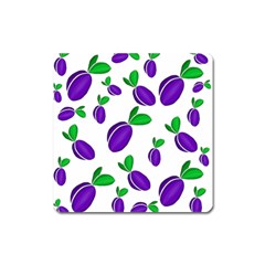 Decorative plums pattern Square Magnet