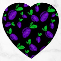 Plums Pattern Jigsaw Puzzle (heart) by Valentinaart