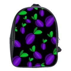 Plums Pattern School Bags (xl)  by Valentinaart