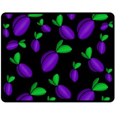 Plums Pattern Double Sided Fleece Blanket (medium)  by Valentinaart