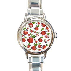 Peaches Pattern Round Italian Charm Watch by Valentinaart