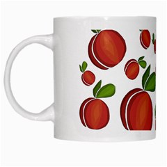 Peaches Pattern White Mugs by Valentinaart