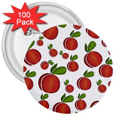 Peaches Pattern 3  Buttons (100 Pack)  by Valentinaart