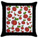 Peaches pattern Throw Pillow Case (Black) Front