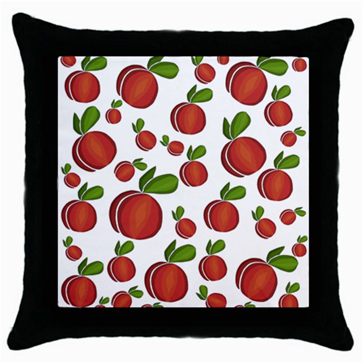 Peaches pattern Throw Pillow Case (Black)