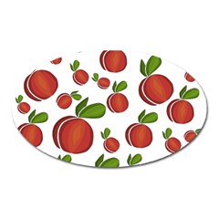 Peaches Pattern Oval Magnet by Valentinaart