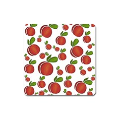 Peaches Pattern Square Magnet by Valentinaart