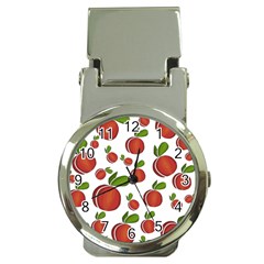 Peaches Pattern Money Clip Watches by Valentinaart