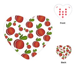 Peaches Pattern Playing Cards (heart)  by Valentinaart