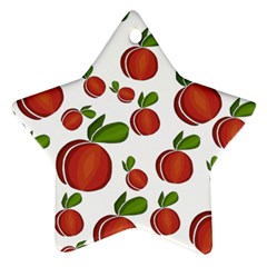 Peaches Pattern Star Ornament (two Sides)  by Valentinaart