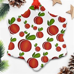 Peaches Pattern Snowflake Ornament (2-side) by Valentinaart