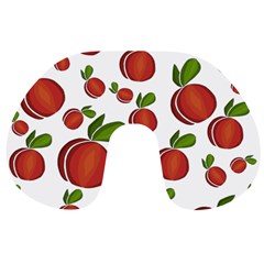 Peaches Pattern Travel Neck Pillows by Valentinaart